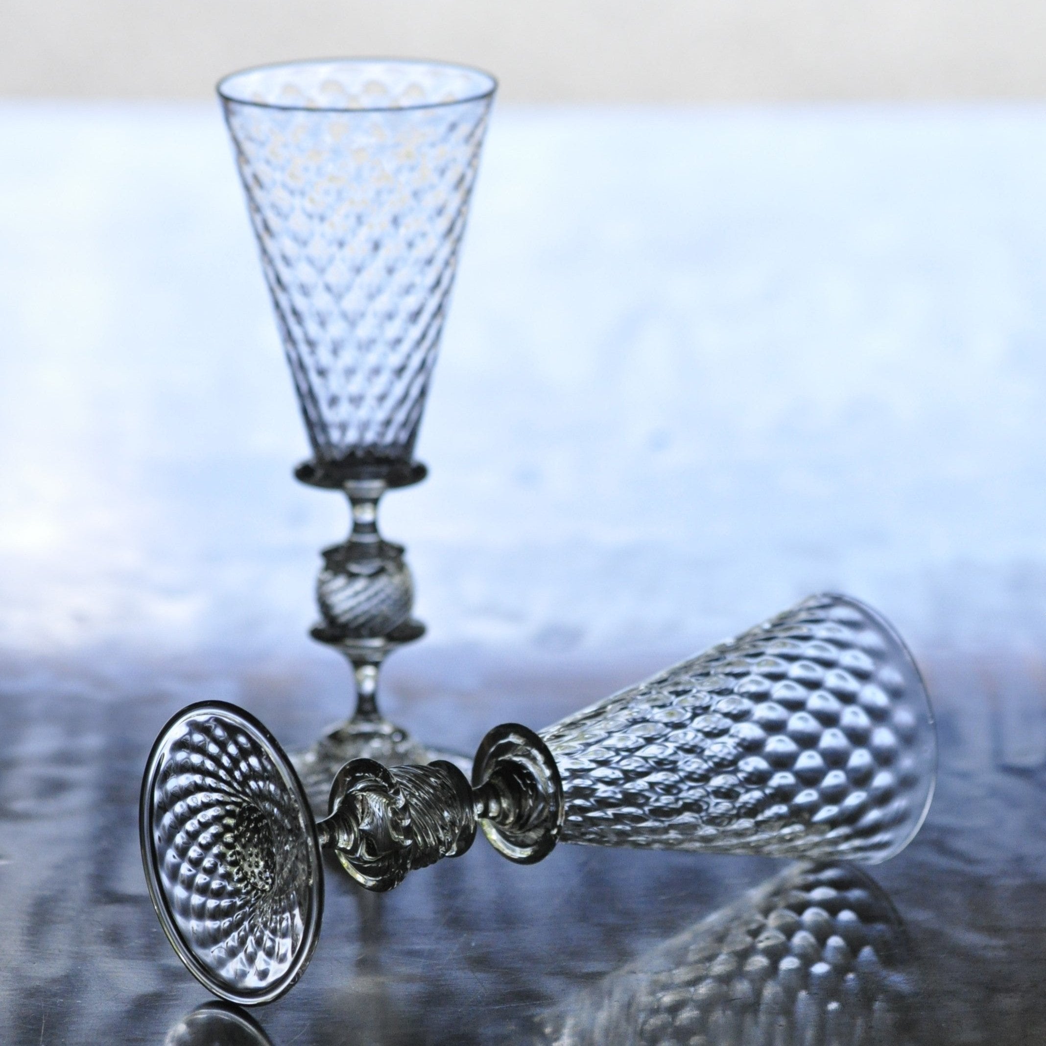 Goblet diamond cups (Two pieces make one set)